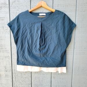 United Arrows Green Label Relaxing Boxy Fit Cotton Blouse Layered size S/M Green